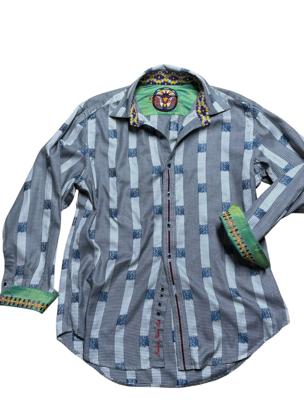Robert Graham, Vintage Embroidered Cuffs Dress Shirt